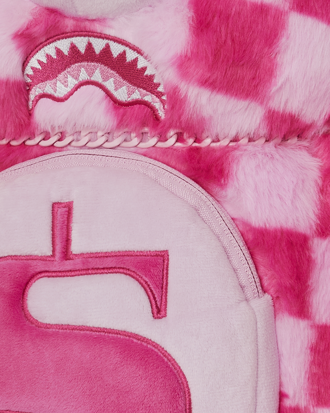 FURZILLA SHARK (PINK CHECK) MONEYBEAR BACKPACK