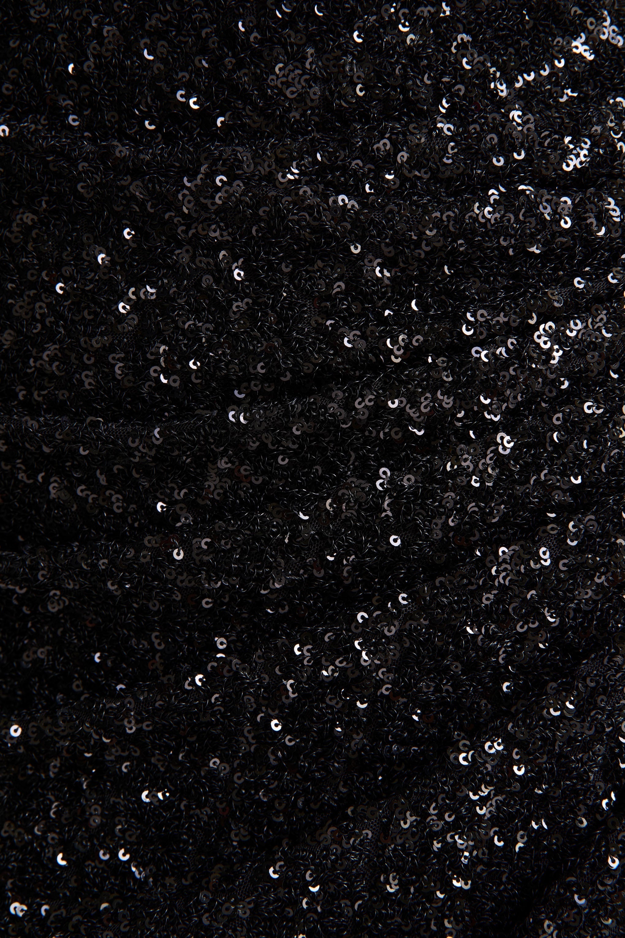 Gio | Black Sequin Plunge-Neck Wrap Maxi Dress With Ruched Detailing