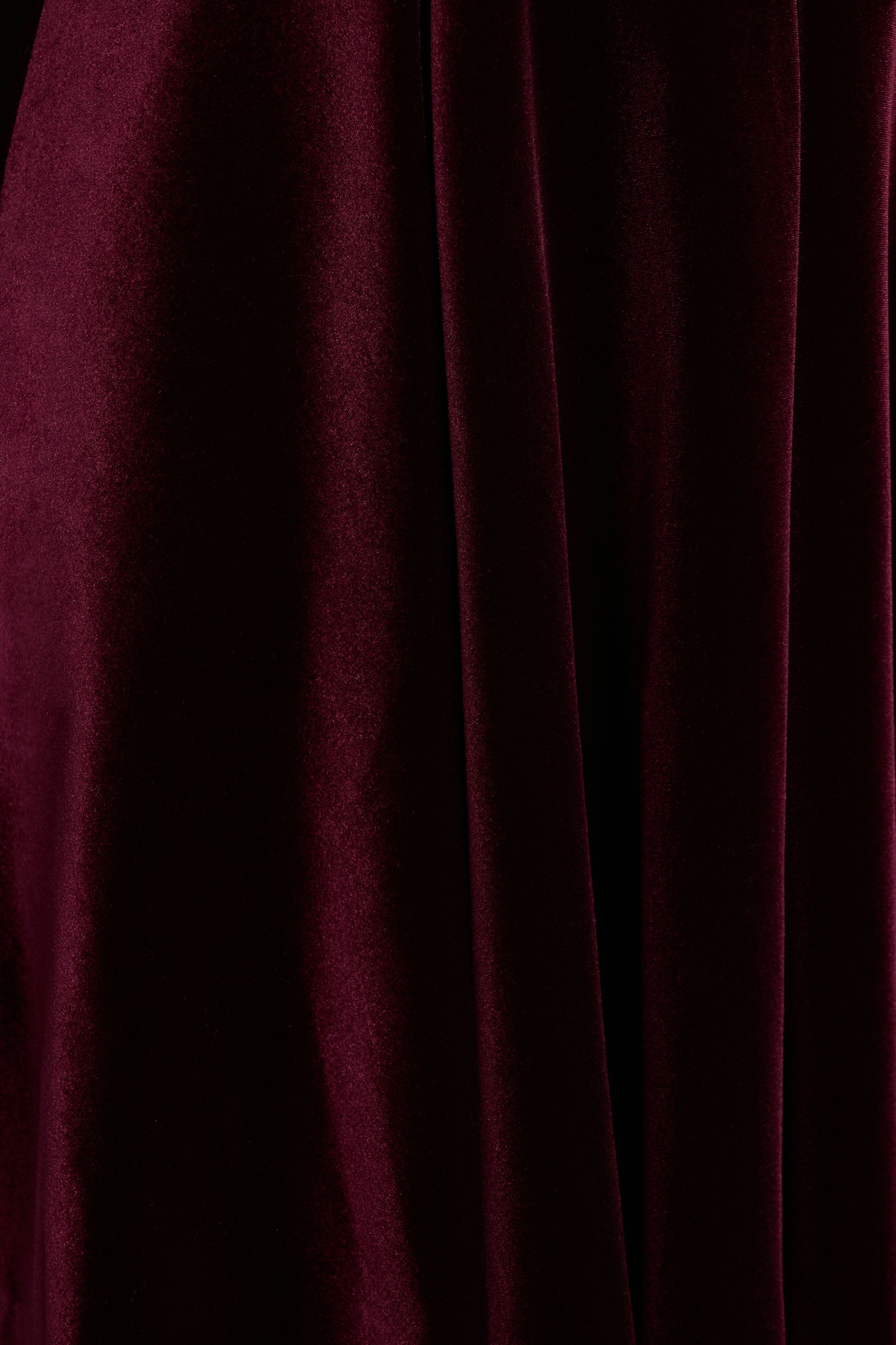 Mina | Burgundy Velvet And Satin Bandeau Skater Mini Dress